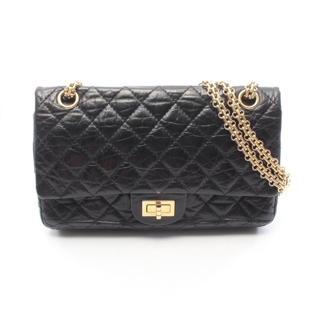Chanel 2.55 Mademoiselle Chain Matelassé Double Flap Shoulder Bag Handbag Cal...